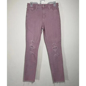 Universal Thread Women's‎ Distressed Pink Denim High Rise Skinny Jeans Size 4